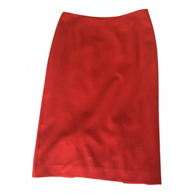 Pre-owned Valentino Wool Mid-length Skirt In Red