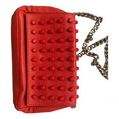 Pre-owned Orciani Leather Clutch Bag In Red