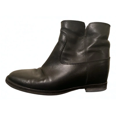 Pre-owned Via Roma Xv Leather Boots In Black