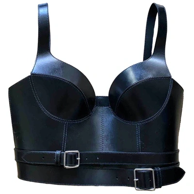 Pre-owned Alexander Mcqueen Leather Corset In Black