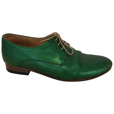 Pre-owned Dieppa Restrepo Leather Lace Ups In Green
