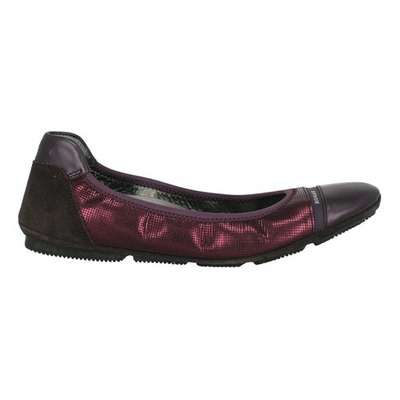 Pre-owned Hogan Leather Ballet Flats In Purple