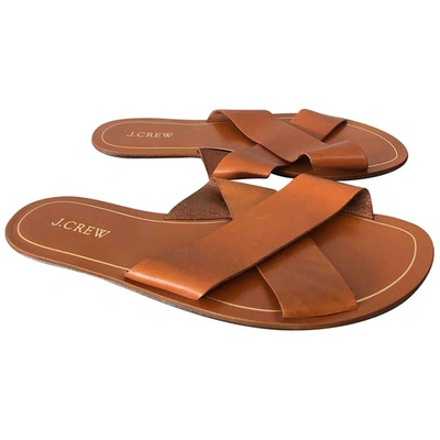 Pre-owned Jcrew Leather Sandal In Brown