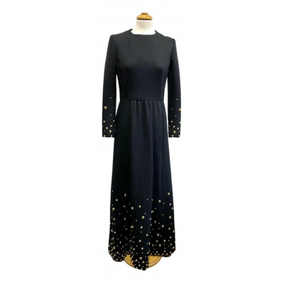 Pre-owned Givenchy Wool Maxi Dress In Black