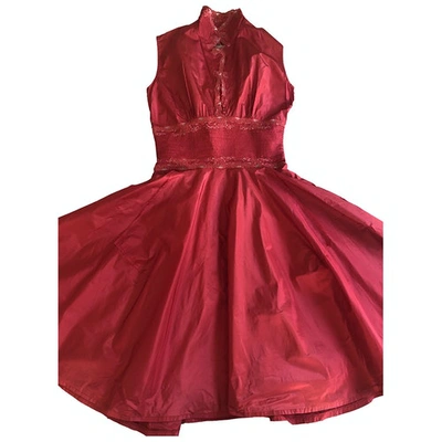 Pre-owned Ermanno Scervino Silk Mid-length Dress In Red