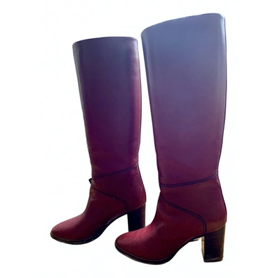Pre-owned Chloé Burgundy Leather Boots