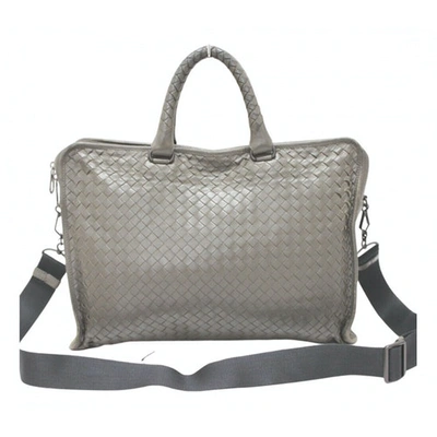 Pre-owned Bottega Veneta Leather Handbag In Grey
