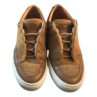 Pre-owned Mason Garments Leather Trainers In Camel