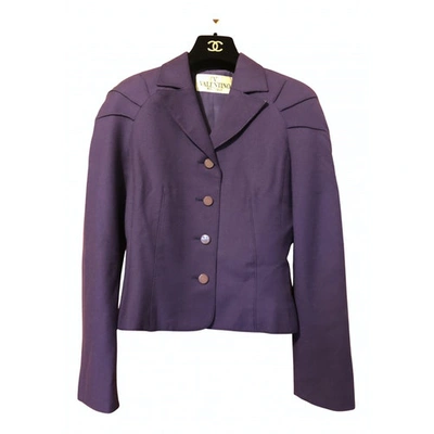 Pre-owned Valentino Wool Suit Jacket In Purple