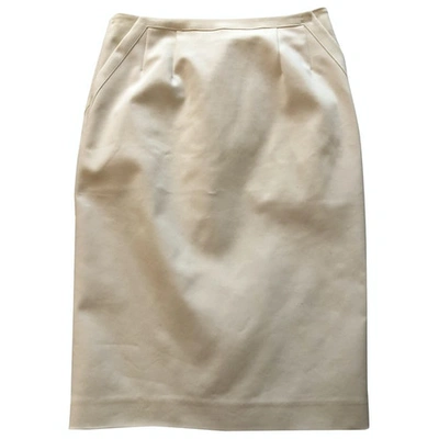 Pre-owned Tamara Mellon Mid-length Skirt In White
