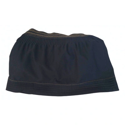 Pre-owned Sessun Wool Mini Skirt In Black