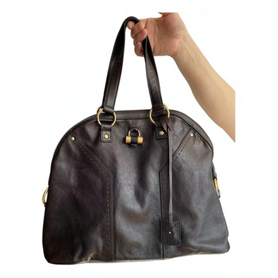 Pre-owned Saint Laurent Muse Leather Handbag In Brown