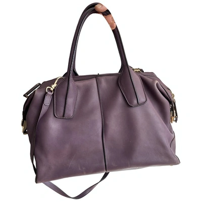 Pre-owned Tod's Leather Handbag In Purple