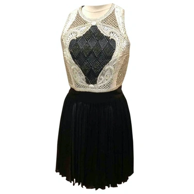 Pre-owned Balmain Glitter Mini Dress In Black