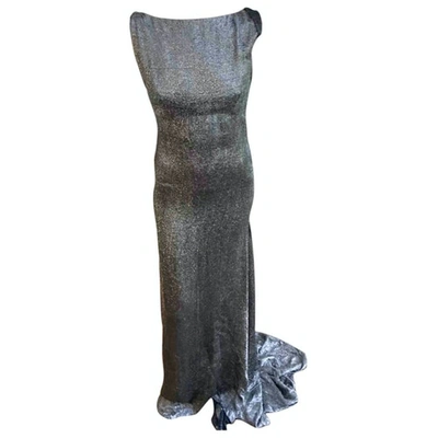 Pre-owned Victoria Beckham Silk Maxi Dress In Metallic