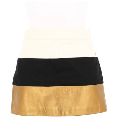 Pre-owned Gucci Leather Mini Skirt In Black