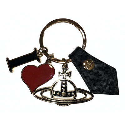 Pre-owned Vivienne Westwood Leather Key Ring In Black