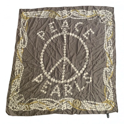 Pre-owned Moschino Silk Handkerchief In Brown