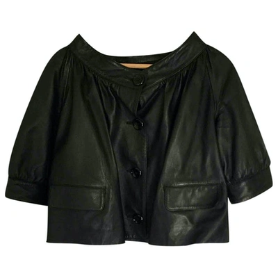 Pre-owned Moschino Cheap And Chic Leather Short Vest In Black
