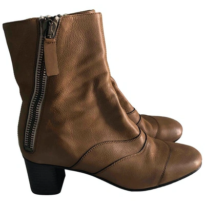 Pre-owned Chloé Lexie Brown Leather Ankle Boots