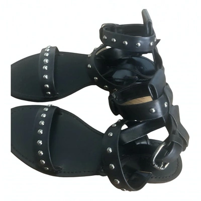 Pre-owned Thomas Wylde Leather Sandal In Black