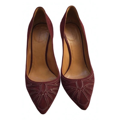 Pre-owned Isabel Marant Leather Heels In Burgundy