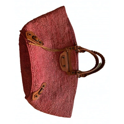 Pre-owned Balenciaga Bistrot Panier Pink Wicker Handbag