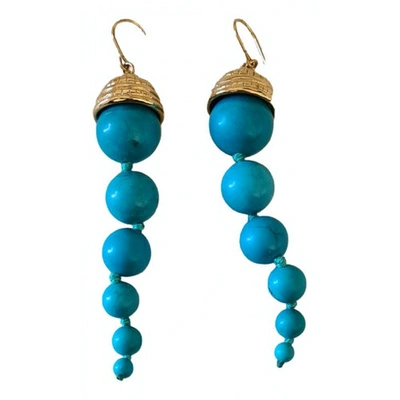 Pre-owned Aurelie Bidermann Earrings In Turquoise