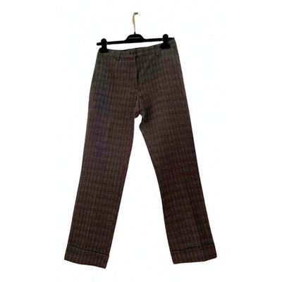 Pre-owned Dries Van Noten Wool Straight Pants In Brown