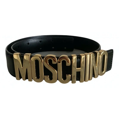 Pre-owned Moschino Black Leather Belt