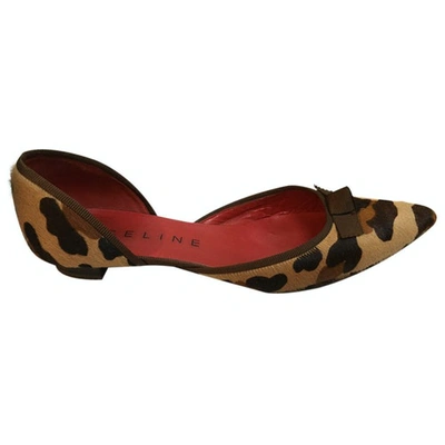 Pre-owned Celine Pony-style Calfskin Ballet Flats In Multicolour
