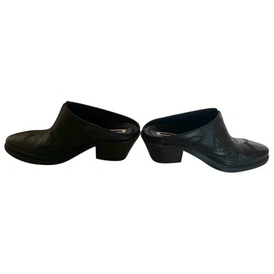 Pre-owned Mcq By Alexander Mcqueen Leather Mules & Clogs In Black