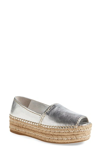 Prada peep toe espadrille cheap