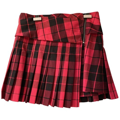 Pre-owned Dkny Mini Skirt In Red