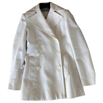 Pre-owned Dolce & Gabbana Wool Coat In White