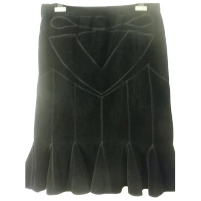 Pre-owned Roberto Cavalli Velvet Skirt In Black