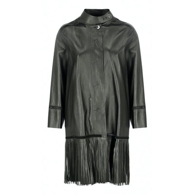 Pre-owned Ermanno Scervino Leather Coat In Black