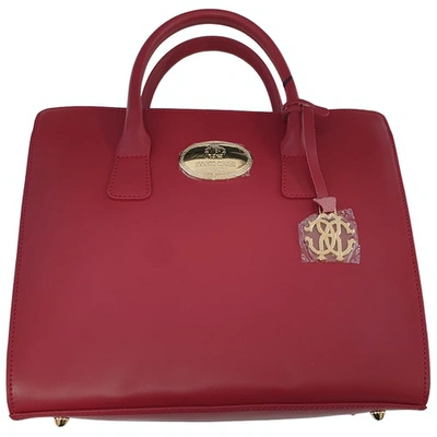 Pre-owned Roberto Cavalli Leather Crossbody Bag In Burgundy