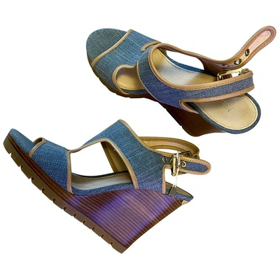 Pre-owned Michael Kors Cloth Sandal In Blue