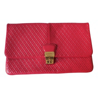 Pre-owned Tod's Patent Leather Clutch Bag In Pink