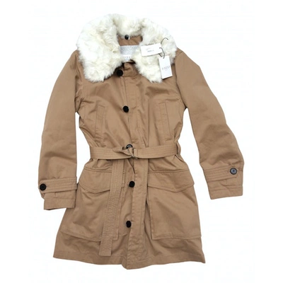 Pre-owned Claudie Pierlot Trench Coat In Camel