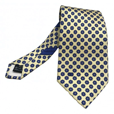 Pre-owned Valentino Garavani Silk Tie In Yellow