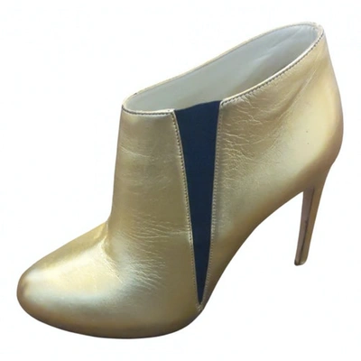 Pre-owned Rupert Sanderson Leather Ankle Boots In Gold