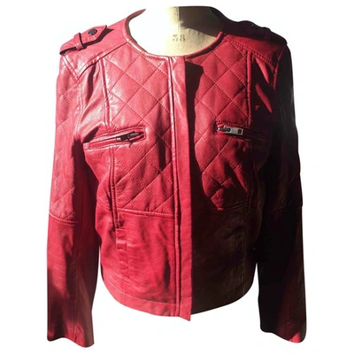 Pre-owned Comptoir Des Cotonniers Leather Jacket In Red