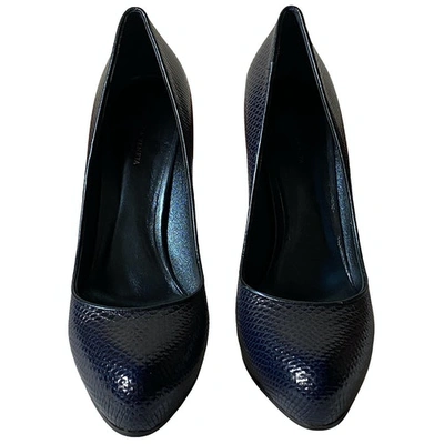 Pre-owned Bottega Veneta Leather Heels In Blue