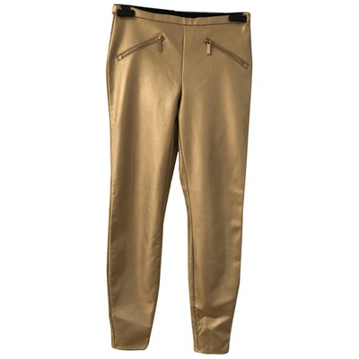 Pre-owned Emporio Armani Gold Polyester Trousers