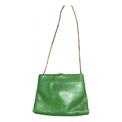 Pre-owned Escada Heart Bag Leather Handbag In Green
