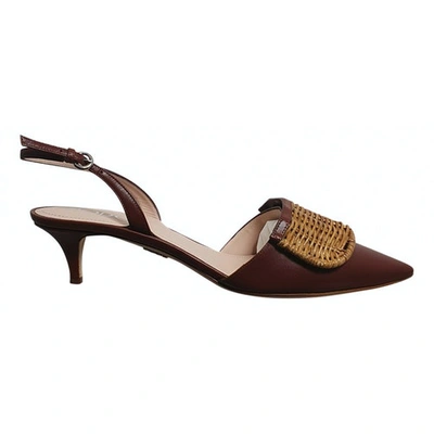 Pre-owned Rodo Leather Heels In Brown