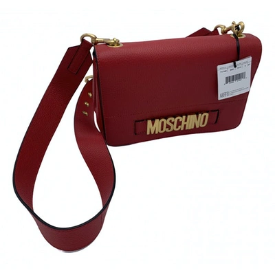Pre-owned Moschino Leather Crossbody Bag In Red