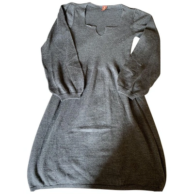 Pre-owned Dondup Wool Mid-length Dress In Grey